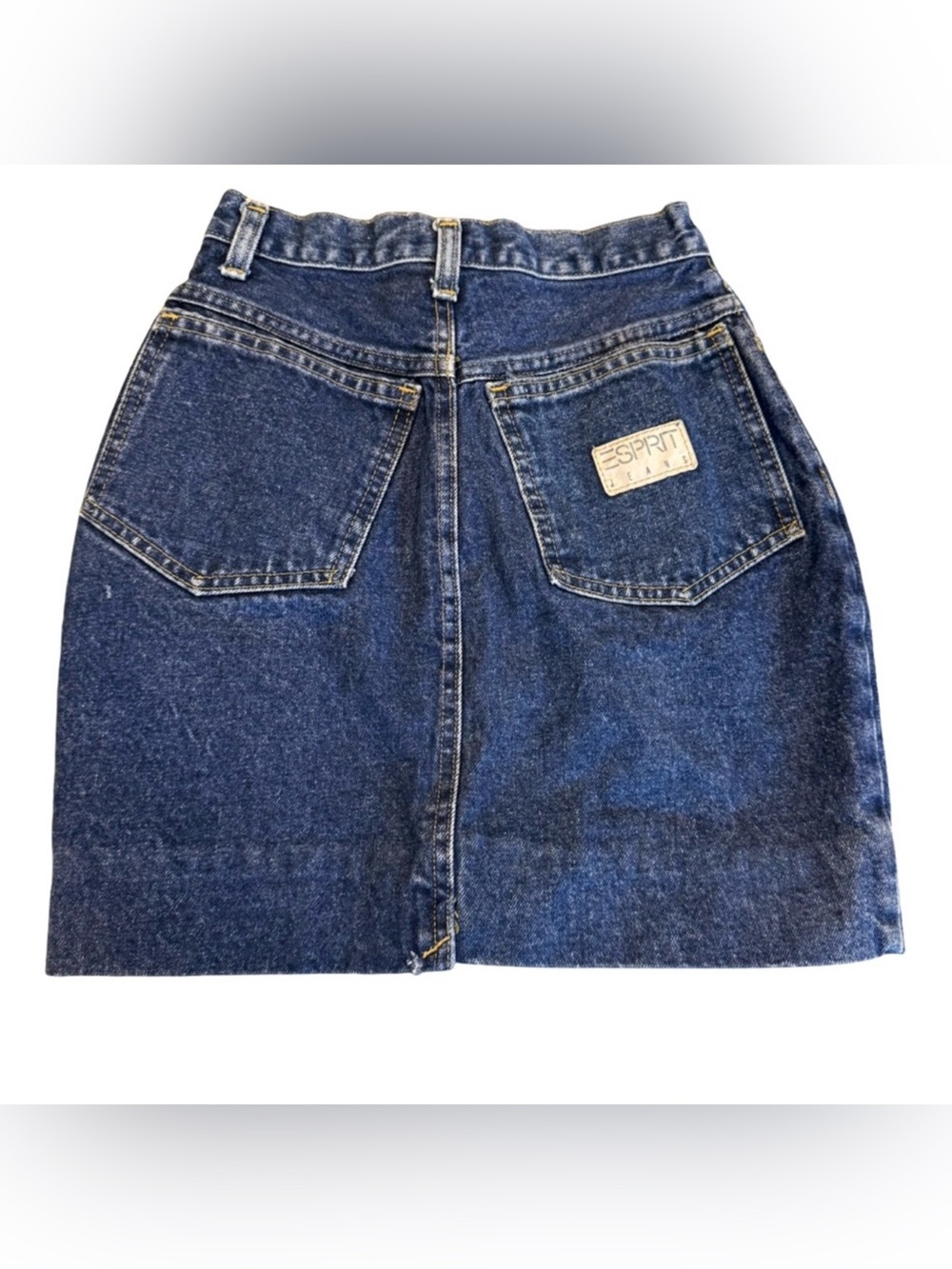 Vintage 80’s Esprit Jeans Denim Mini Skirt High Rise USA Made Size 24